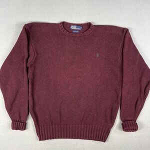 VTG Ralph Lauren Polo Sweater Fits Large Cotton Knit Crew Neck Pullover 1990s HK